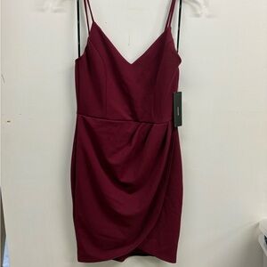 Lulu's Black Spaghetti-Strap Tulip-Hem Mini Dress NWT